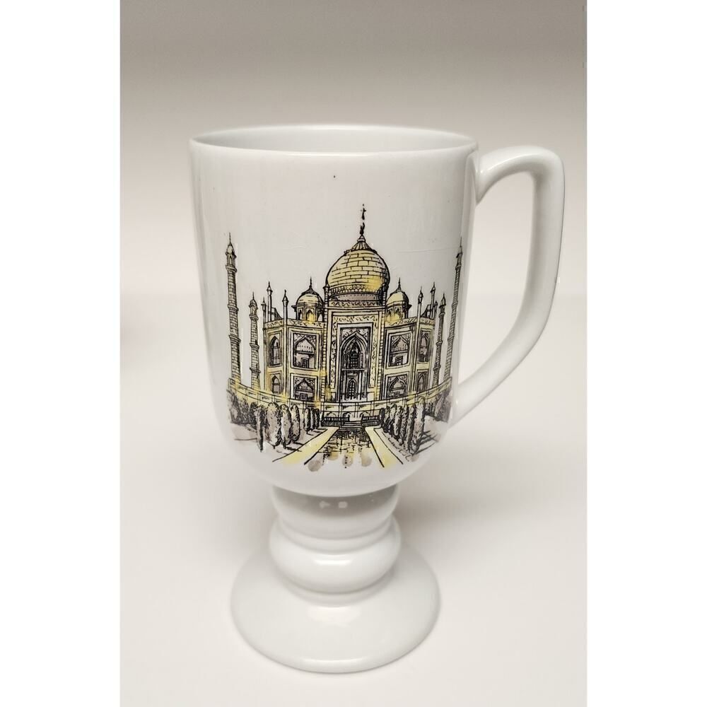 Kaysons International Pedestal Coffee Mugs Lot Of 4 Vtg 1965 Historical Landmark - Picture 3 of 12